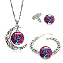 Load image into Gallery viewer, Tree of Life Pattern Glass Cabohcon jewelry set