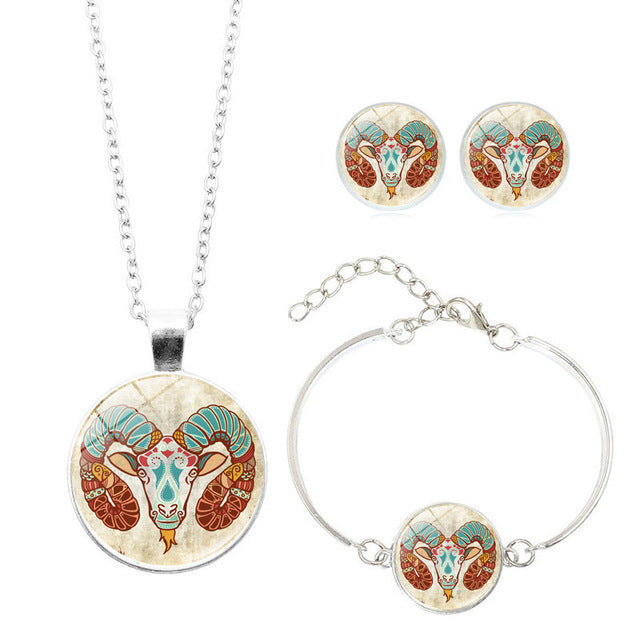 Zodiac Pattern Jewelry Set