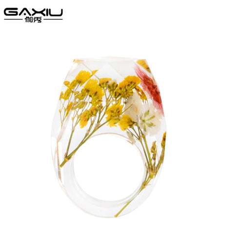 Transparent Flower Rings